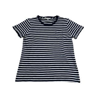 Alex Mill Navy and White Striped Short Sleeve Tee